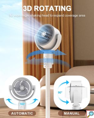 Επαναφορτιζόμενος Πτυσσόμενος Ανεμιστήρας Ορθοστάτης με Τηλεχειριστήριο & 5 Ταχύτητες - Arrango