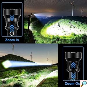 Ισχυρός Επαναφορτιζόμενος Αδιάβροχος Φακός - LED Super Bright 6000 lm με Δυνατότητα Ζούμ