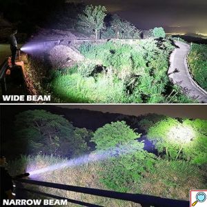 Ισχυρός Επαναφορτιζόμενος Αδιάβροχος Φακός - LED Super Bright 6000 lm με Δυνατότητα Ζούμ