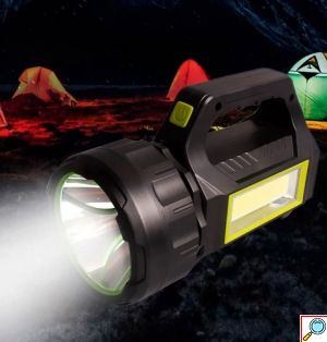 Φακός Επαναφορτιζόμενος Προβολέας & Φωτιστικό με Ηλιακή Φόρτιση HEL-T95