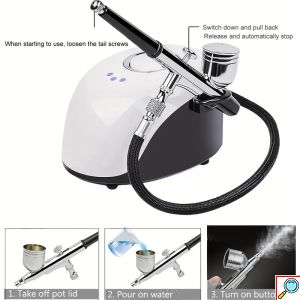 Επαγγελματικός Αερογράφος Airbrush με Συμπιεστή - Για Ζωγραφική, Μακιγιάζ, DIY & Facial Treatments
