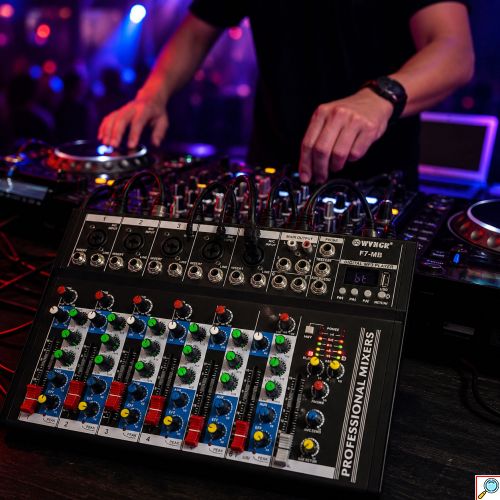 Μίκτης Ήχου DJ 7 Καναλιών με Bluetooth Streaming, USB και Επαγγελματικά FX WVNGR F7-MB 