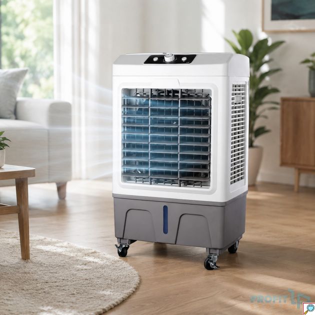 Επιδαπέδιο Air Cooler 5000 – Ισχυρή Δροσιά με Δεξαμενή 40L και 3 Ταχύτητες
