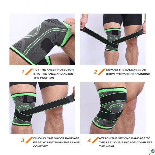 Επιγονατίδα - Προστατευτικό Γόνατου με Τεχνολογία 3D - Μαύρο/ Πράσινο
