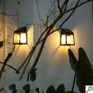 4x Ηλιακά Vintage Διακοσμητικά LED Αδιάβροχα Επιτοίχια Φωτιστικά 10Lm Θερμού Κίτρινου Ατμοσφαιρικού Φωτισμού με Φωτοκύτταρο - Σετ 4 Τεμαχίων