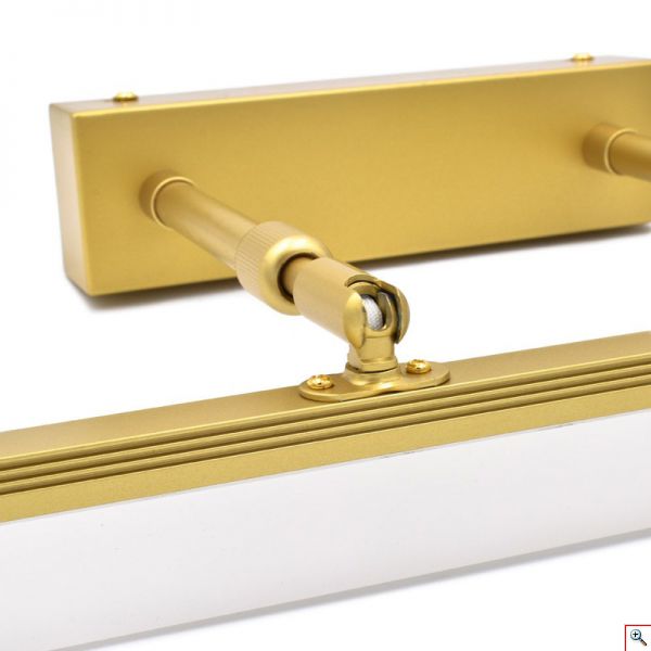 Επιτοίχιο Χρυσό LED 12 W Φωτιστικό - Ράγα 50 cm, με Τηλεσκοπικούς Βραχίονες, Ελευθερία Κίνησης 180º, Λευκό Φως με 120º Γωνία Προβολής, OEM AN-WL18