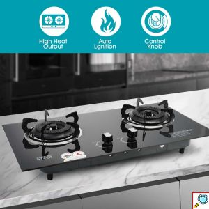 WinningStar Επιτραπέζια Διπλή Εστία Αερίου 3.5KW με Αυτόματη Ανάφλεξη ST-5662