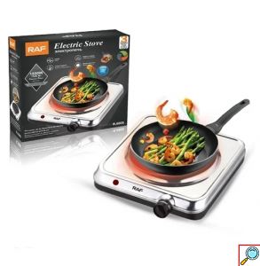 Επιτραπέζια εστία εμαγιέ μονή 1500W RAF ασημί