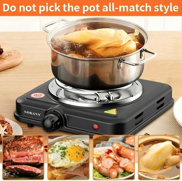 Επιτραπέζια Μονή Εστία Μαγειρέματος 1000W - SOKANY