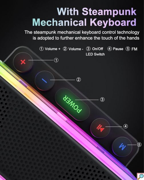 Επιτραπέζιο Bluetooth Ηχείο RGB 1200mAh με Μηχανικά Πλήκτρα Πράσινο