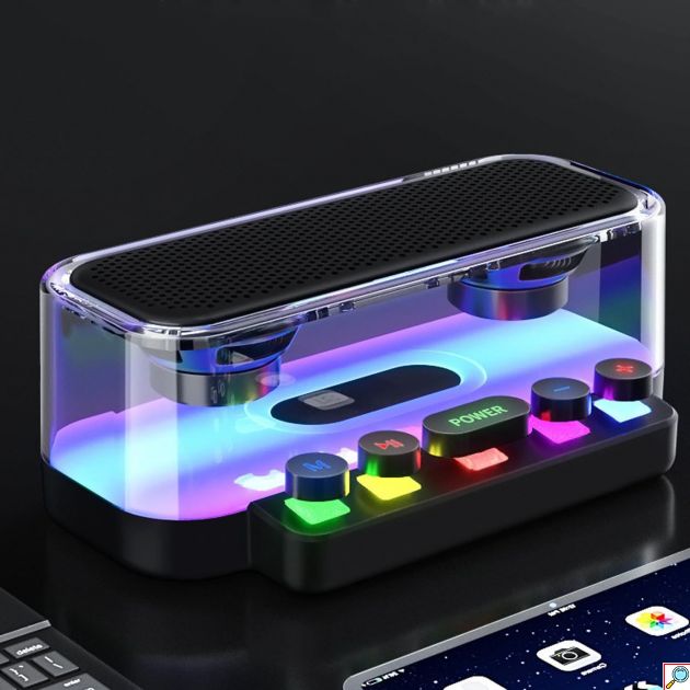 Επιτραπέζιο Bluetooth Ηχείο RGB 1200mAh με Μηχανικά Πλήκτρα Μαύρο