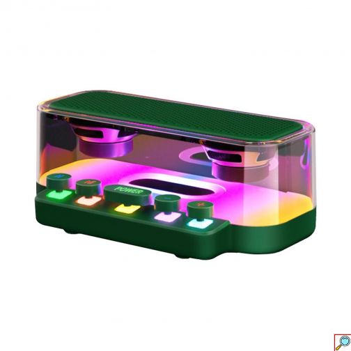Επιτραπέζιο Bluetooth Ηχείο RGB 1200mAh με Μηχανικά Πλήκτρα Πράσινο
