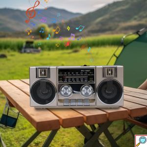 Επιτραπέζιο Ραδιόφωνο Retro 4 σε 1 - FM AM, Bluetooth, USB, Κάρτα μνήμης - CMiK