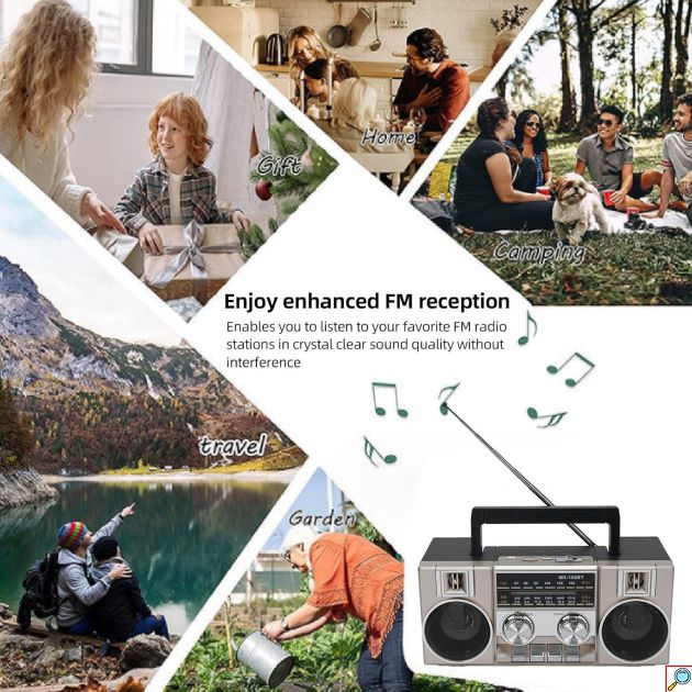 Επιτραπέζιο Ραδιόφωνο Retro 4 σε 1 - FM AM, Bluetooth, USB, Κάρτα μνήμης - CMiK