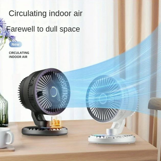 Επιτραπέζιος USB Ανεμιστήρας με Ρύθμιση Ισχύος, Χρονοδιακόπτη & LED Φωτισμό - Arrango