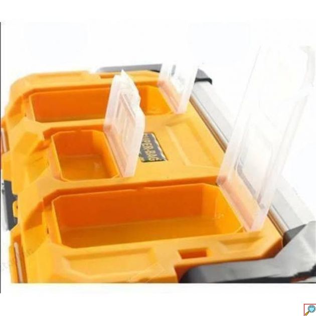 Εργαλειοθήκη με Εσωτερικό Δισκάκι και Ενσωματωμένη Ταμπακιέρα στο Καπάκι με Μεταλλικά Κουμπώματα και Θήκες Super-Bag 22″ 57x31.5x37.5εκ