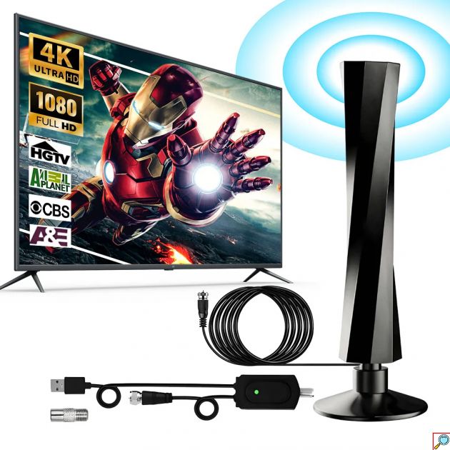 Εσωτερική Κεραία Τηλεόρασης Ψηφιακή Με Ενισχυτή Σήματος 4K 1080P