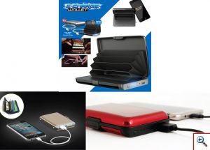 Πορτοφόλι Αλουμινίου Καρτών & Φορητός Φορτιστής - Powerbank 2 Σε 1 E-charge Wallet