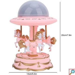 Περιστρεφόμενο Φωτιστικό Καρουζέλ με Μουσική και LED Προβολέα Έναστρου Ουρανού