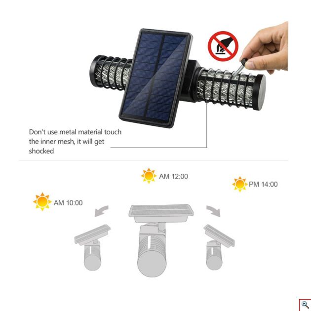 Εξολοθρευτής Κουνουπιών Εξωτερικών Χώρων με Ηλιακή Ενέργεια