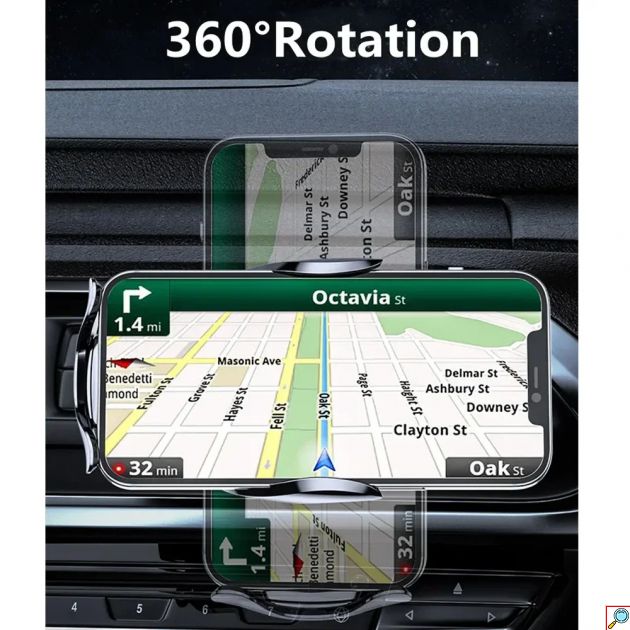 Έξυπνη Αυτόματη Βάση Κινητού Αυτοκινήτου με Αισθητήρα Αφής, Ασύρματη Φόρτιση & Ρυθμιζόμενα Άγκιστρα