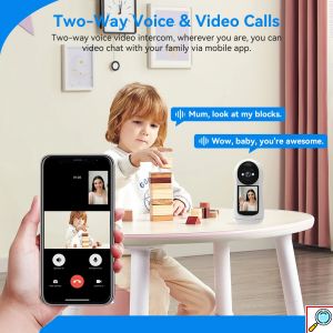 Έξυπνη Κάμερα WiFi 1080P HD με οθόνη 2,8 Ιντσών, Αμφίδρομη Επικοινωνία, Ανίχνευση Κίνησης & Έγχρωμη Νυχτερινή Όραση