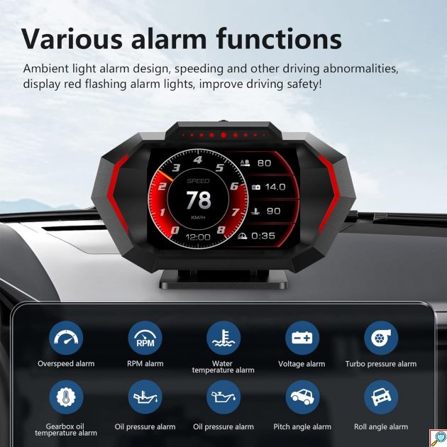 Έξυπνο Πολυόργανο Αυτοκινήτου OBD2 με Οθόνη LCD & Λειτουργία GPS