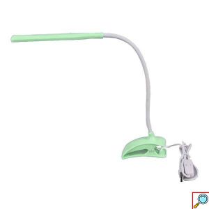 Επιτραπέζια LED Λάμπα - Φωτιστικό USB με Εύκαμπτο Βραχίονα & Κλιπ Μανταλάκι - Πράσινη