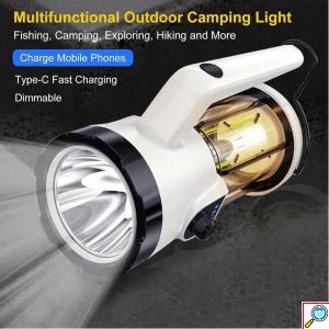 Αδιάβροχος Φακός , Φανάρι , Φωτιστικό Camping Επαναφορτιζόμενο Με Θερμό Λευκό Φωτισμό