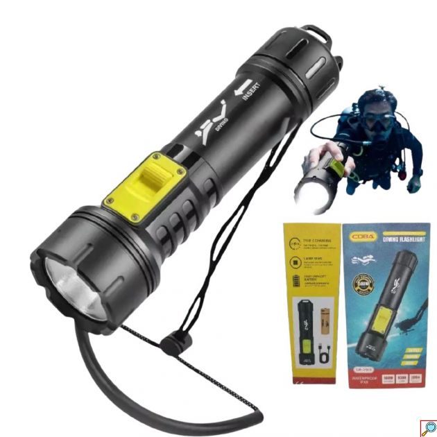 Φακός Κατάδυσης LED 1000 Lumens IPX8 με Μπαταρία Λιθίου
