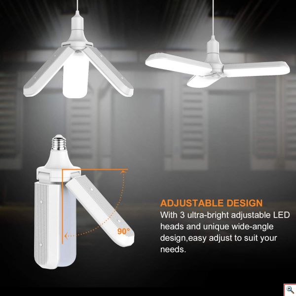Αναδιπλούμενη Οικολογική Λάμπα - Φωτιστικό σε Σχήμα Ανεμιστήρα Ε27 Βιδωτή 45W - Fan Blade LED Bulb