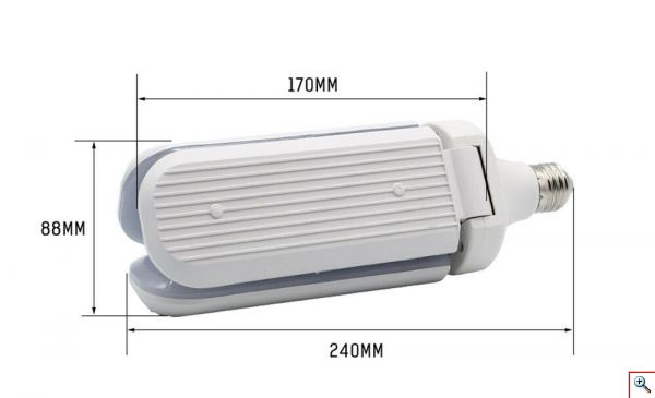 Αναδιπλούμενη Οικολογική Λάμπα - Φωτιστικό σε Σχήμα Ανεμιστήρα Ε27 Βιδωτή 45W - Fan Blade LED Bulb