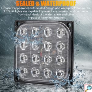 Universal Αδιάβροχο Φανάρι 16 SMD LED Ultra Bright Κόκκινο 48W 7000lm με 2 Λειτουργίες Φωτισμού 12/ 24V