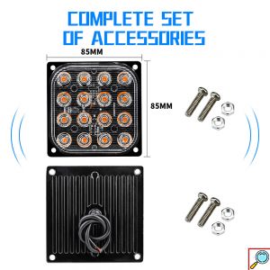 Universal Αδιάβροχο Φανάρι 16 SMD LED Ultra Bright Πορτοκαλί 48W 7000lm με 2 Λειτουργίες Φωτισμού 12/ 24V