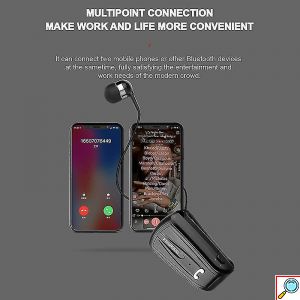Ασύρματο Handsfree Bluetooth Ανασυρόμενο Ακουστικό Πέτου Fineblue Wireless In-Ear Headset