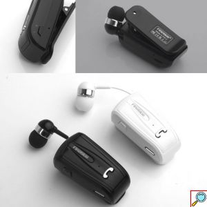 Ασύρματο Handsfree Bluetooth Ανασυρόμενο Ακουστικό Πέτου Fineblue Wireless In-Ear Headset