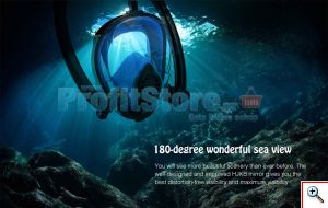 Sub Full Face Snorkel Mask HJKB K2 - Ολοπρόσωπη Μάσκα με 2 Αναπνευστήρες και Βάση για Action Camera