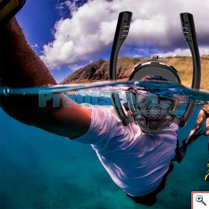 Sub Full Face Snorkel Mask HJKB K2 - Ολοπρόσωπη Μάσκα με 2 Αναπνευστήρες και Βάση για Action Camera