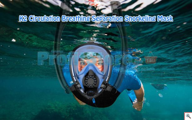 Sub Full Face Snorkel Mask HJKB K2 - Ολοπρόσωπη Μάσκα με 2 Αναπνευστήρες και Βάση για Action Camera