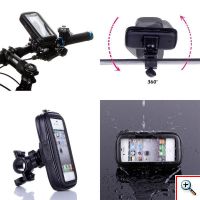 Αδιάβροχη Βάση - Θήκη Μηχανής-Ποδηλάτου για Κινητά, Smartphone, GPS & iPhone έως 5,7in Fly 53346