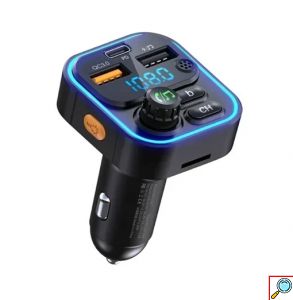 Γρήγορος φορτιστής αυτοκινήτου Transmitter με LED φωτισμό, Bluetooth και ενσωματωμένο μικρόφωνο