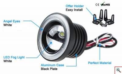 Στρογγυλά Προβολάκια Ομίχλης LED COB DRL - Φώτα Ημέρας Αυτοκινήτου - Σετ 2 τεμαχίων