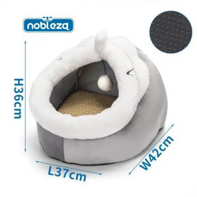 Φωλιά Γάτας με Κρεμαστό Παιχνίδι 37 x 42 x 36cm Nobleza σε Γκρι 