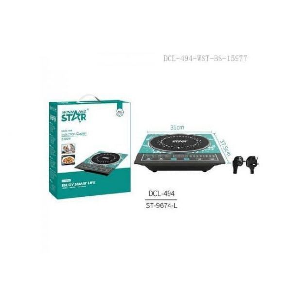 Φορητή Επιτραπέζια Επαγωγική Μονή Εστία 2200W Κεραμική με Οθόνη LED Winning Star