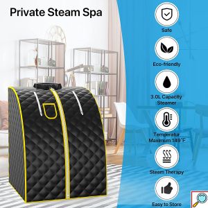 VSauna Φορητή Ατομική Σάουνα - Χαμάμ Ατμού με Ισοθερμική Αδιάβροχη Ολόσωμη Καμπίνα & Κουκούλα - Portable Steam Sauna