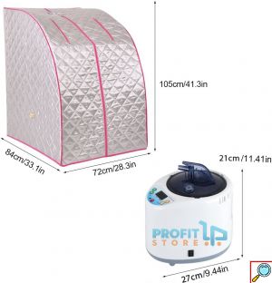 VSauna Φορητή Ατομική Σάουνα - Χαμάμ Ατμού με Ισοθερμική Αδιάβροχη Ολόσωμη Καμπίνα & Κουκούλα - Portable Steam Sauna