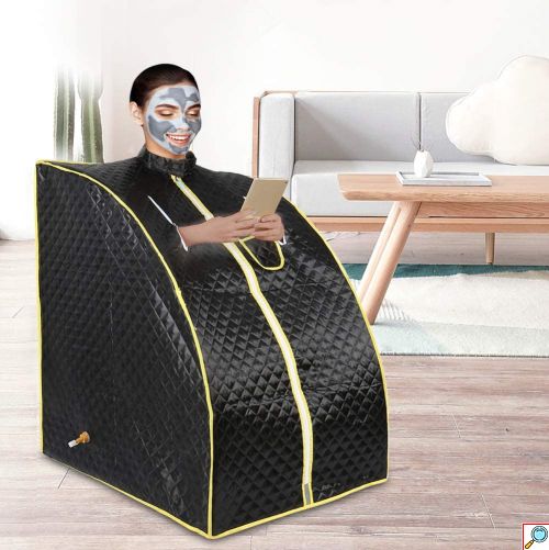 VSauna Φορητή Ατομική Σάουνα - Χαμάμ Ατμού με Ισοθερμική Αδιάβροχη Ολόσωμη Καμπίνα & Κουκούλα - Portable Steam Sauna