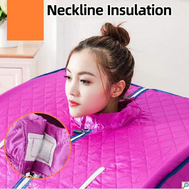 VSauna Φορητή Ατομική Σάουνα - Χαμάμ Ατμού με Ισοθερμική Αδιάβροχη Ολόσωμη Καμπίνα & Κουκούλα - Portable Steam Sauna