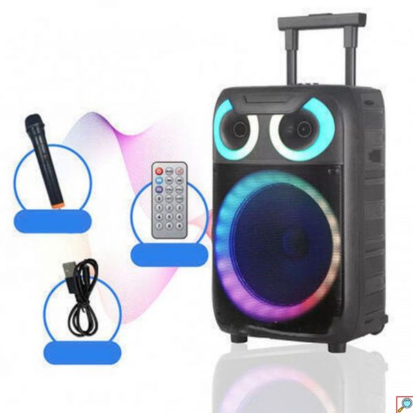 Φορητό Ηχείο Bluetooth Karaoke Party –με Μικρόφωνο, Τηλεχειρισμό & Διακοσμητικό Φωτισμό LED Andowl Q-YX8000 Μαύρο