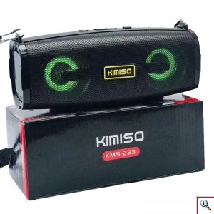 Φορητό Ηχείο Bluetooth 10W, με Λουράκι Ώμου, 2 Full Range Μεγάφωνα & Woofer, USB, AUX, Κάρτα Μνήμης, FM Radio, KIMISO KMS-223